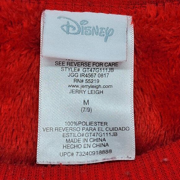 Disney Holiday Sweater Juniors 7/8 Mickey Mouse Reindeer Christmas Fuzzy Red Fes - Picture 8 of 10